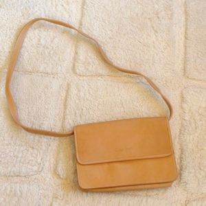 CALVIN KLEIN Tan Crossbody Purse Classic Designer Handbag Genuine Leather